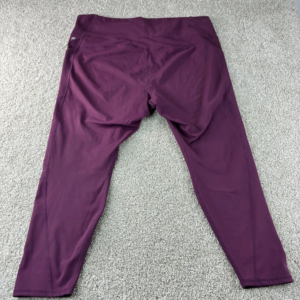 Fabletics PureLuxe Womens Purple Cropped Athletic‎ Leggings with Pockets Yoga 4X